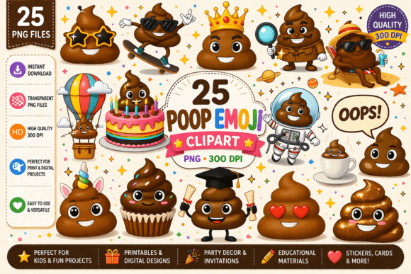 25 Playful Poop Emoji Clipart: Inject Humor into Your Designs