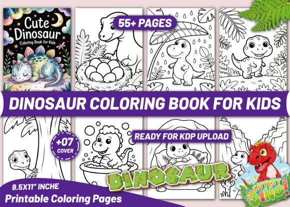 Cute Dinosaur Coloring Book for Kids: A Designer's Creative Asset