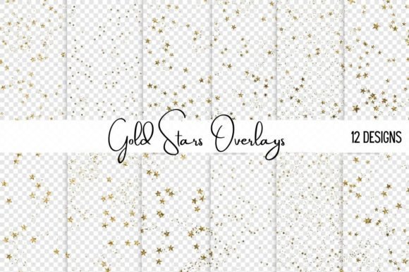 Elevate Your Projects with Gold Glitter Stars Overlays