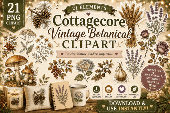 Embrace Rustic Charm with Vintage Botanical Clipart