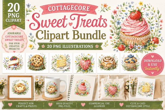 Embracing the Artisan Aesthetic: Using Cottagecore Sweet Treats Clipart