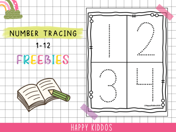 FREEBIES Number Tracing 1-12: A Designer's Educational Toolkit