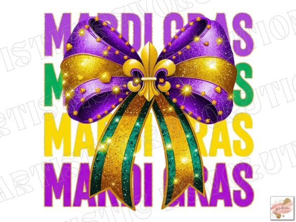 Mardi Gras Coquette PNG: Festive Fleur De Lis Designs