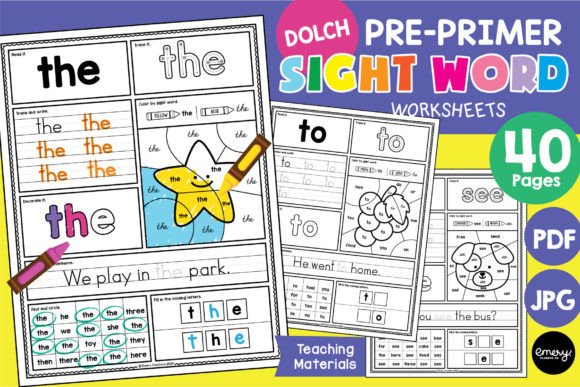 Preschool Dolch Sight Word Worksheets: A Design Asset for Early Learning