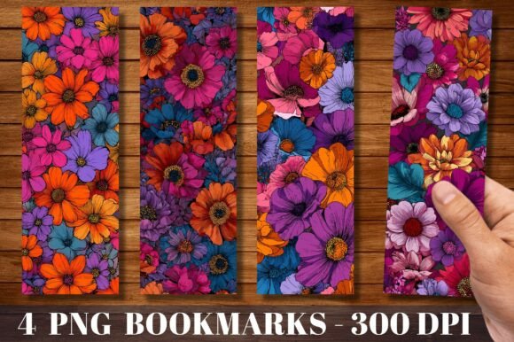 Retro Floral Patterns PNG Bookmark PNG: A Designer's Take on Charming Digital Assets