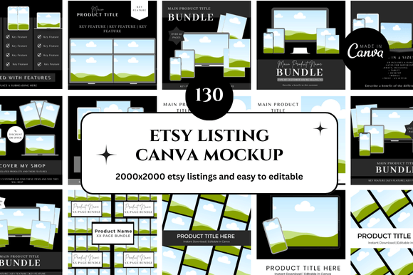 Streamline Your Etsy Shop with 130 Canva Mockups