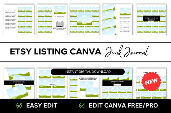 Transform Your Etsy Shop: Junk Journal Listings Mockup