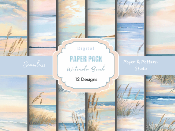 Watercolor Beach Seamless Digital Paper: Your Creative Toolkit