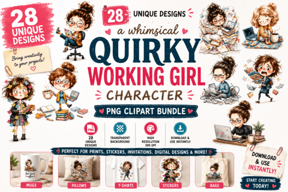 Whimsical Quirky Working Girl Character: Adding Relatable Charm